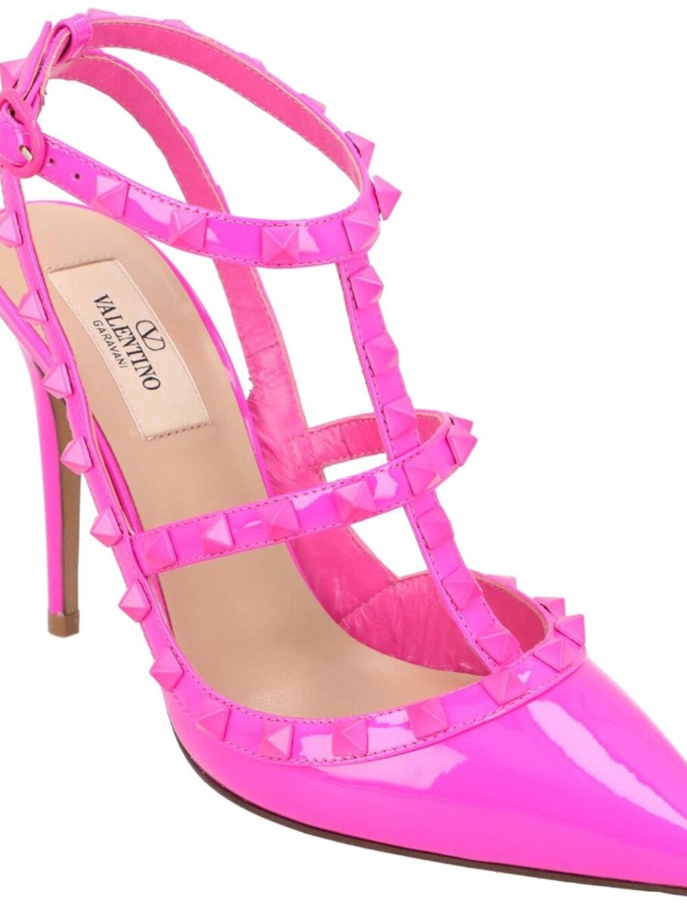 Women's Calfskin Leather Hot Pink Rockstud Caged Pump EU 40 Excellent condition